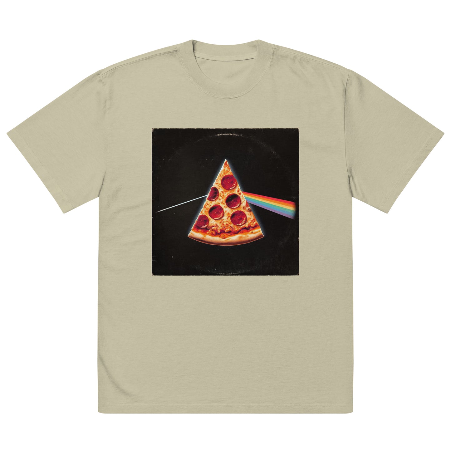 "Dark Side of the Slice" Premium Oversized faded t-shirt - Tower Pizza Gift Shop